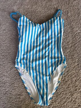 Women’s summersalt Blue & White Vertical Stripe One-Piece Swimsuit